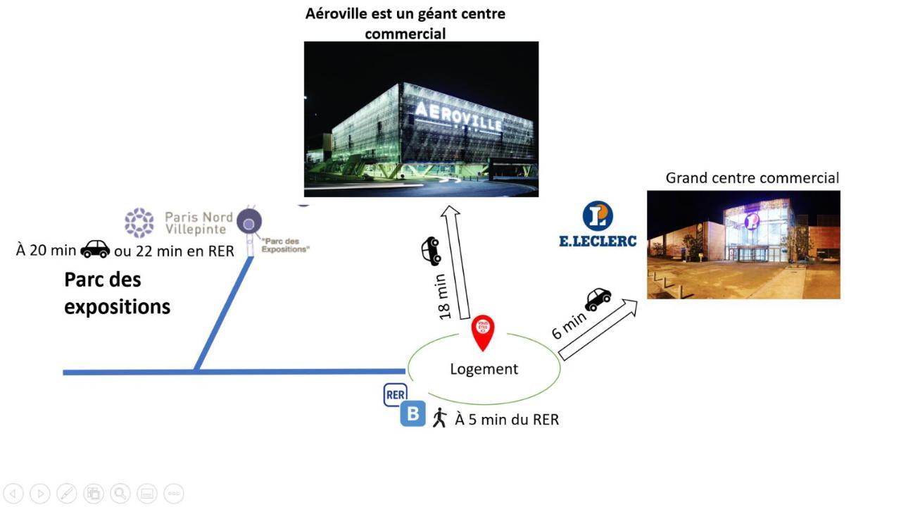 A 5Mn De La Gare Entre Paris, Disneyland & Asterix Villeparisis Exterior foto
